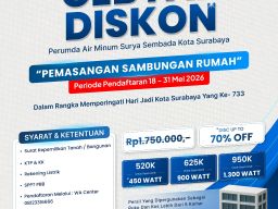 PAM Surya Sembada Surabaya Hadirkan “Gebyar Diskon” Pasang Baru Sambungan Rumah Hingga 70 Persen
