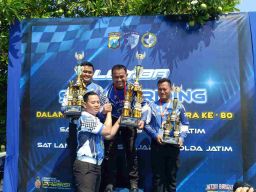 Satlantas Polres Gresik Raih Juara 1 Safety Riding Polda Jatim,Aiptu Bambang Kurniawan Tampil Terbaik