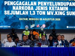 Operasi Gabungan Gagalkan Penyelundupan 1,3 Ton Ketamine Di Perairan Natuna