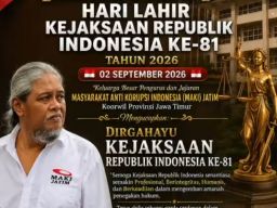HUT Ke-81 Kejaksaan RI,MAKI Jatim Titip Pesan:Jangan Lelah Menegakkan Hukum dan Memberantas Korupsi