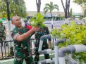 Kasrem 084/BJ Ajak Personel Panen Sayuran Hasil Budidaya System Akuaponik dan Organik