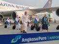 Kloter Pertama Debarkasi Haji Jatim Mendarat dengan Selamat di Bandara Juanda