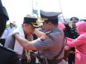 Sambut Kapolres Gresik, Gelar Farewell and Welcome Parade