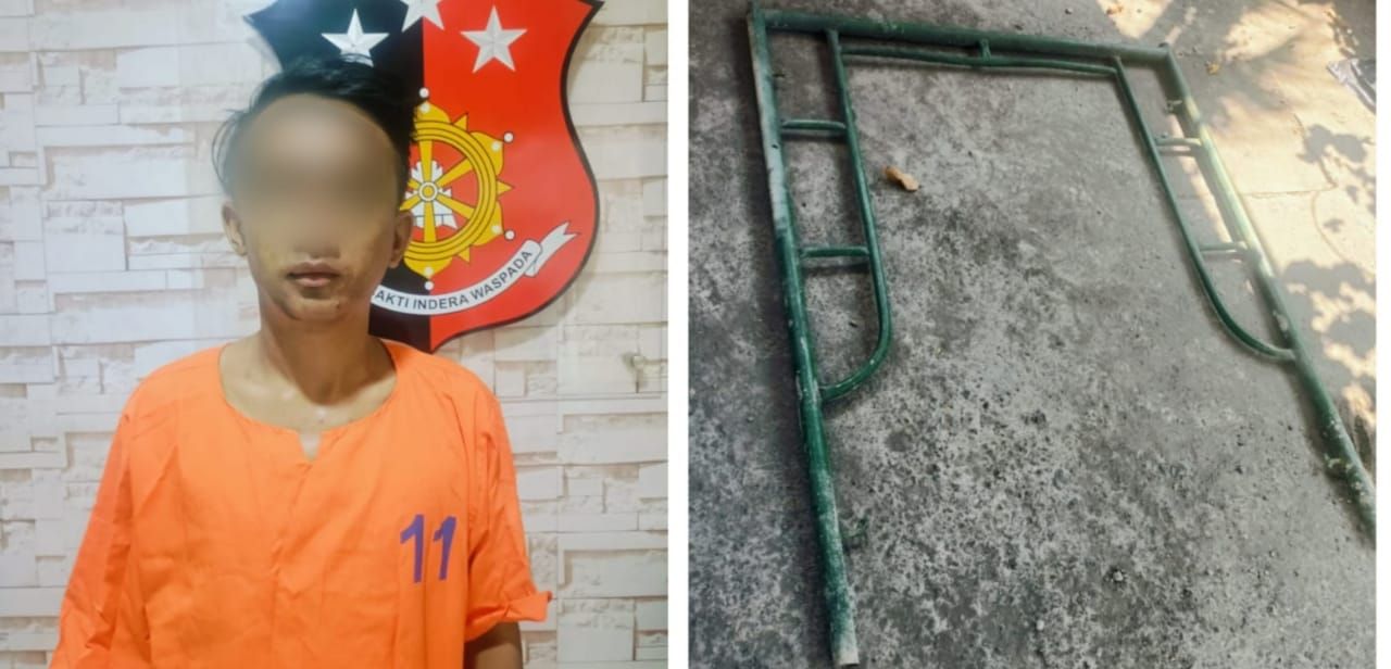 Tersangka diamankan Polisi beserta barang buktinya