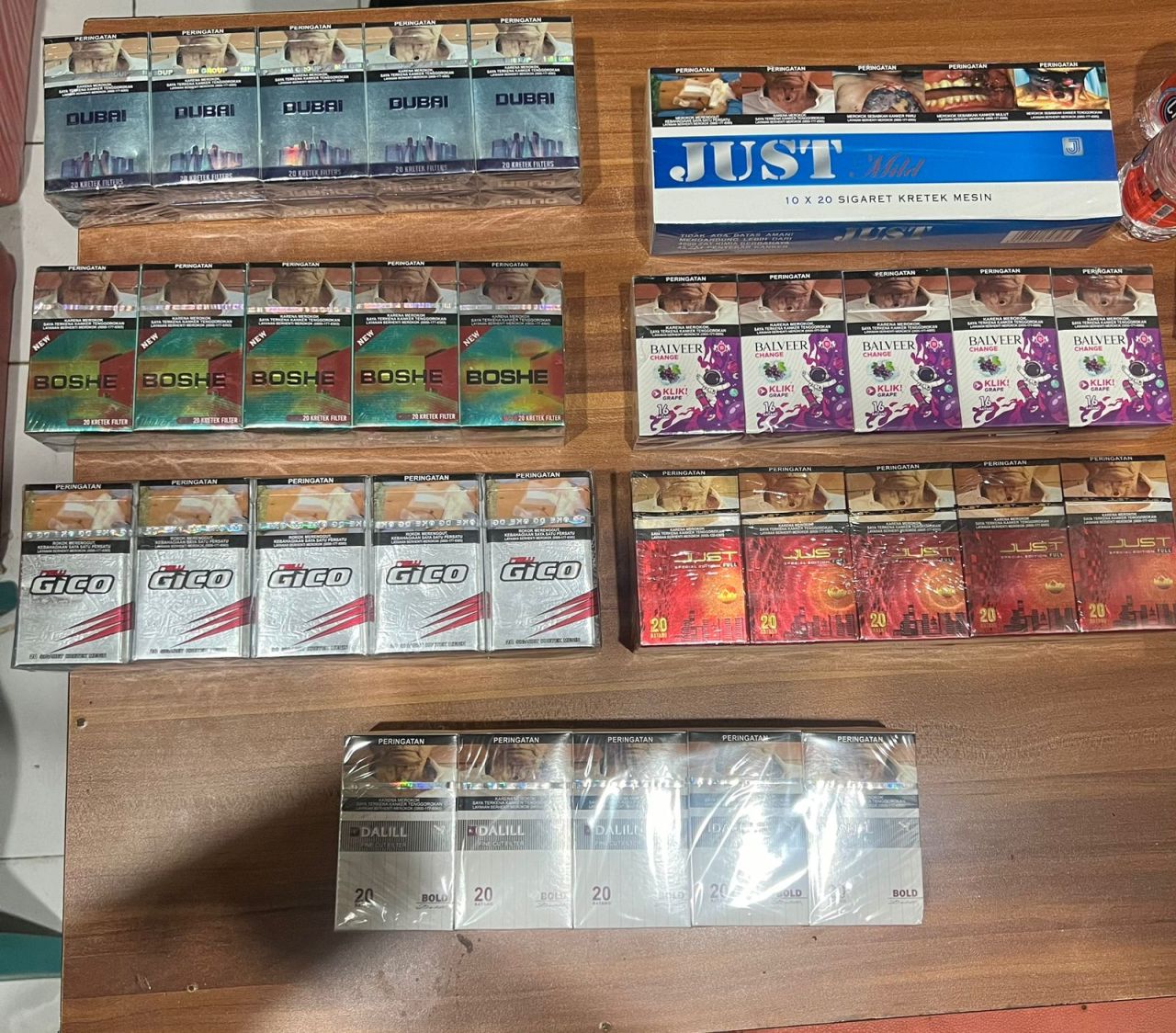 Rokok Ilegal yang diserahkan ke Bea Cukai