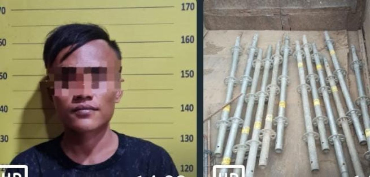 Satreskrim Polres Probolinggo Amankan Tersangka Pencuri Besi Proyek Tol Probowangi