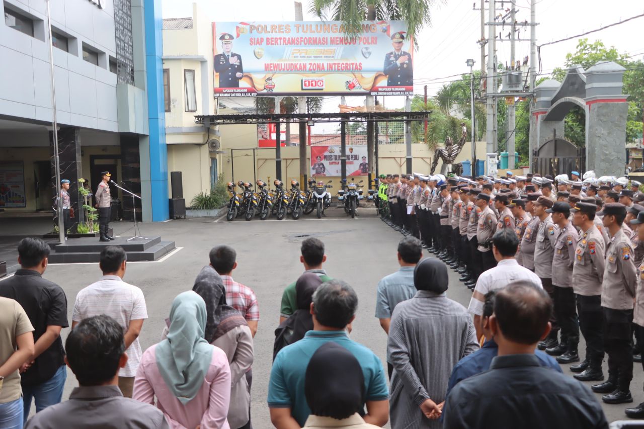 Polres Tulungagung gelar apel persiapan jelang pelantikan Presiden dan Wapres RI