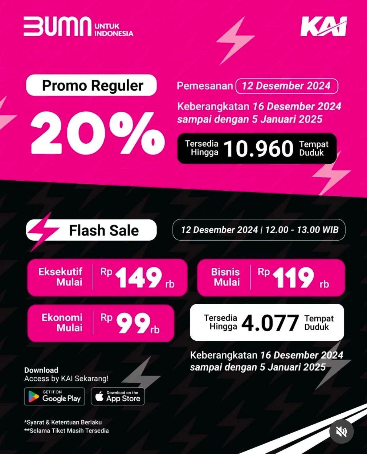 KAI Gelar Promo Reguler dan Flash Sale Libur Nataru 2024