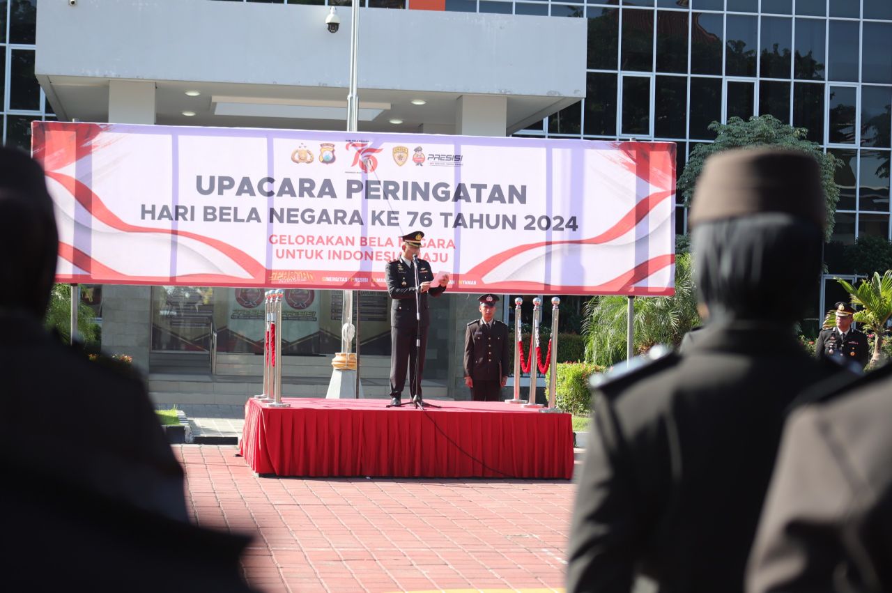 Peringati Hari Bela Negara ke-76, Polres Gresik Gelar Upacara di Pimpin Wakapolres