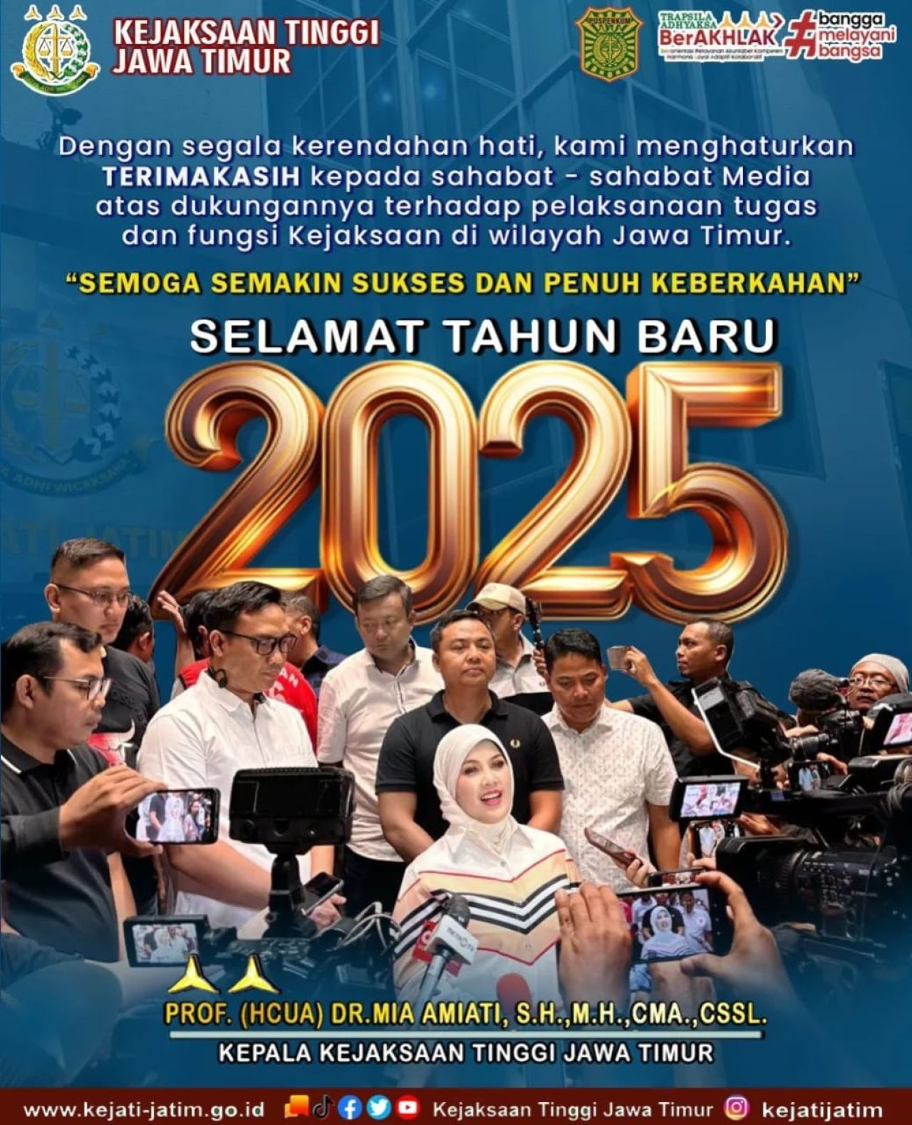 Kajati Jatim Prof (HCUA) Dr. Mia Amiati S.H., M.H., CMA., CSSL.,