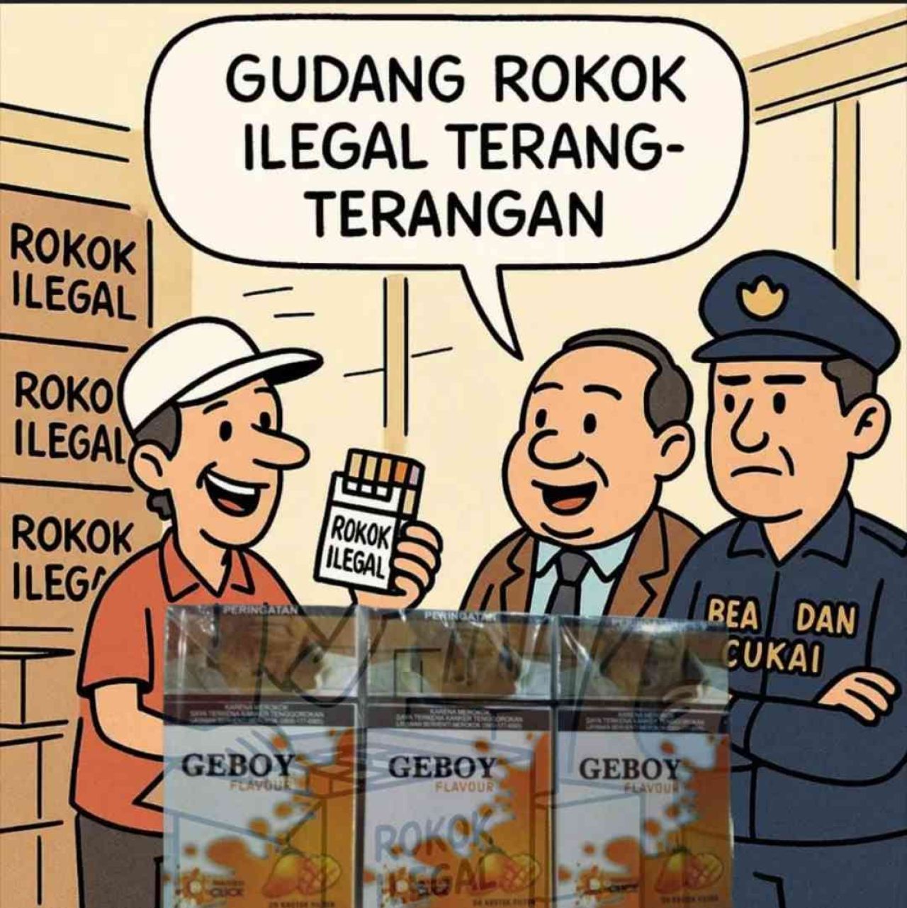 Rokok Ilegal Marak di Surabaya, Pedagang di Tidar Jualan Terang-Terangan di Pinggir Jalan