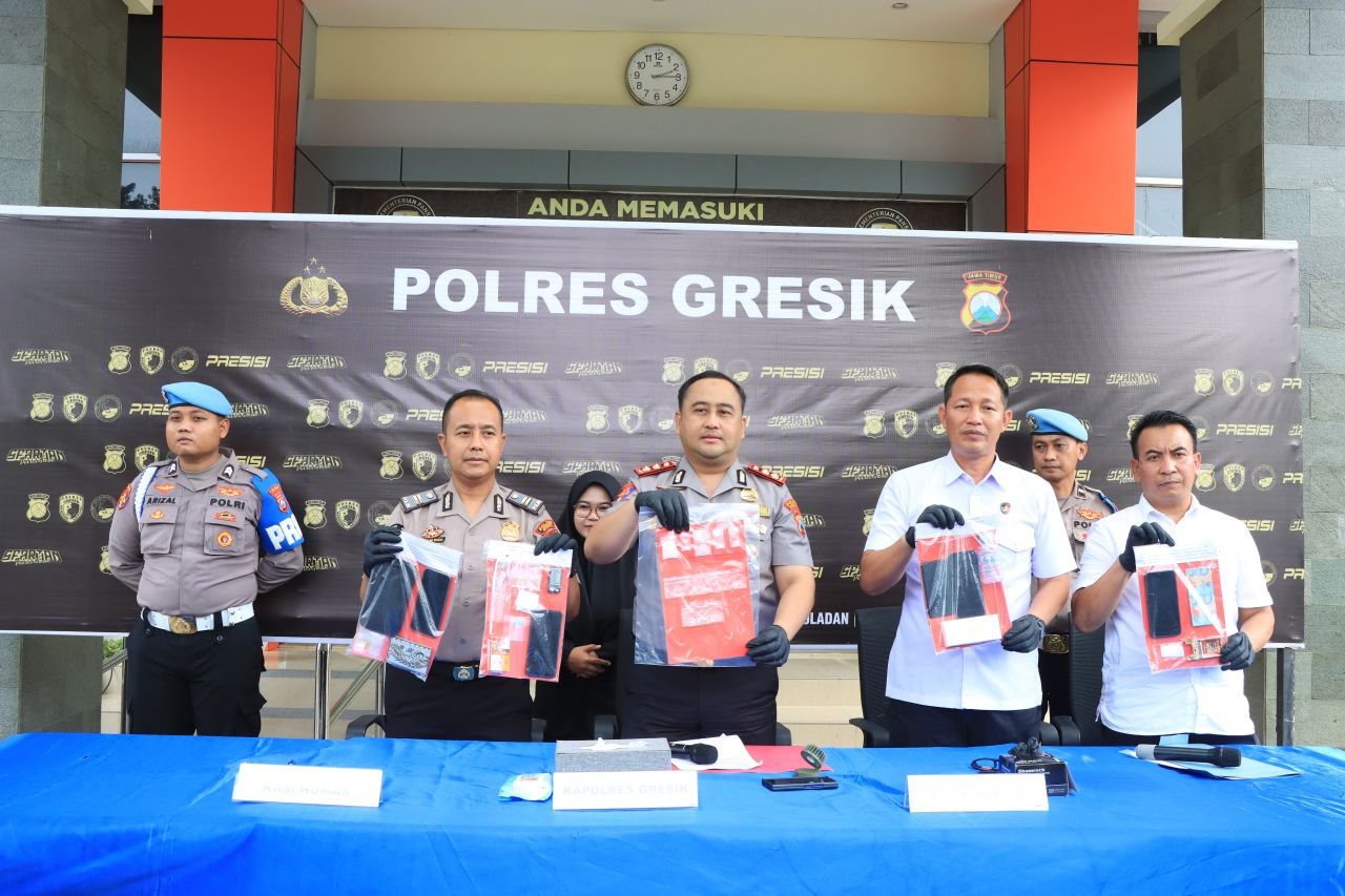 Polres Gresik Bongkar Jaringan Narkoba Lintas Pulau,6 Tersangka Diamankan