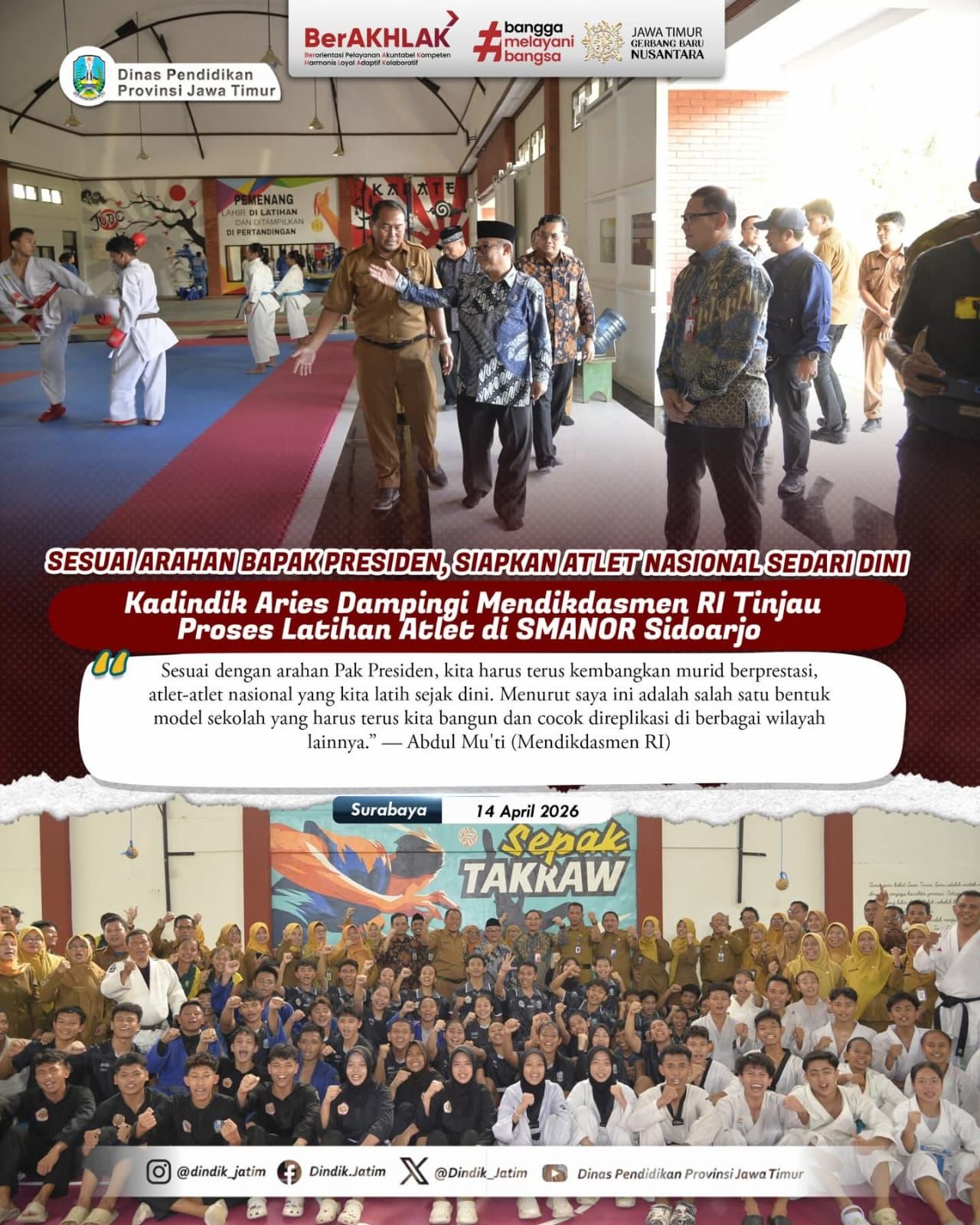 Komitmen Pemerintah Perkuat Pengembangan Atlet Muda melalui Pendidikan Terintegras 