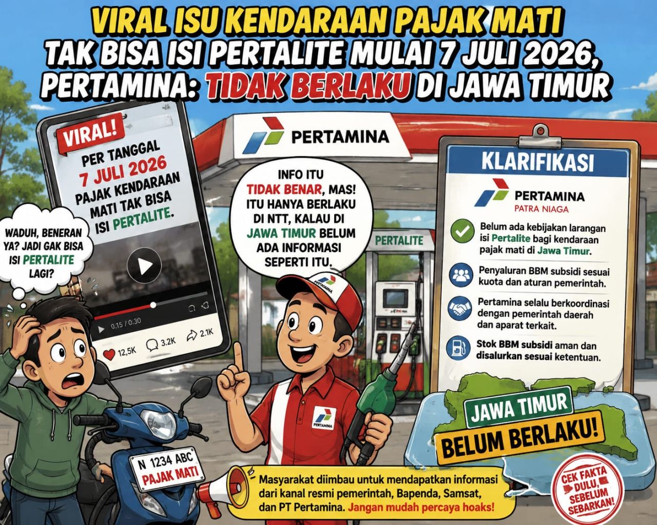 Heboh Video Pajak Kendaraan Mati Tak Bisa Isi Pertalite, Ini Penjelasan Pertamina