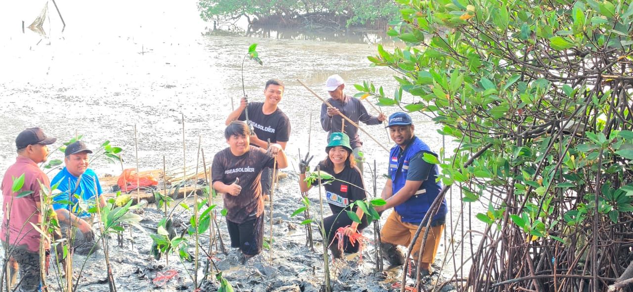 Hijaukan Tambak Sarioso, TPS Serahkan 3.000 Bibit Mangrove kepada DLH Surabaya