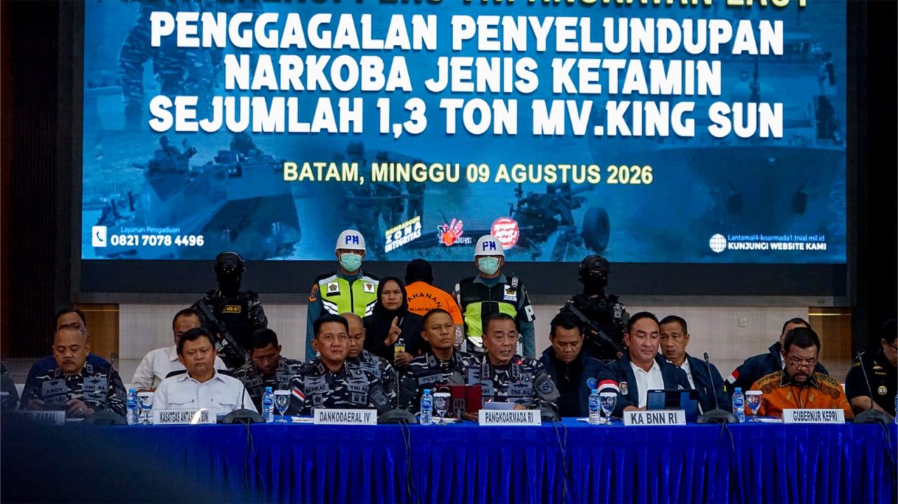 Operasi Gabungan Gagalkan Penyelundupan 1,3 Ton Ketamine Di Perairan Natuna
