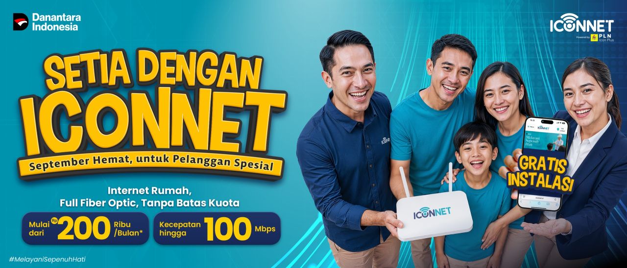 ICONNET Hadirkan Promo September, Internet Fiber Optik Mulai Rp200 Ribu per Bulan Gratis Instalasi