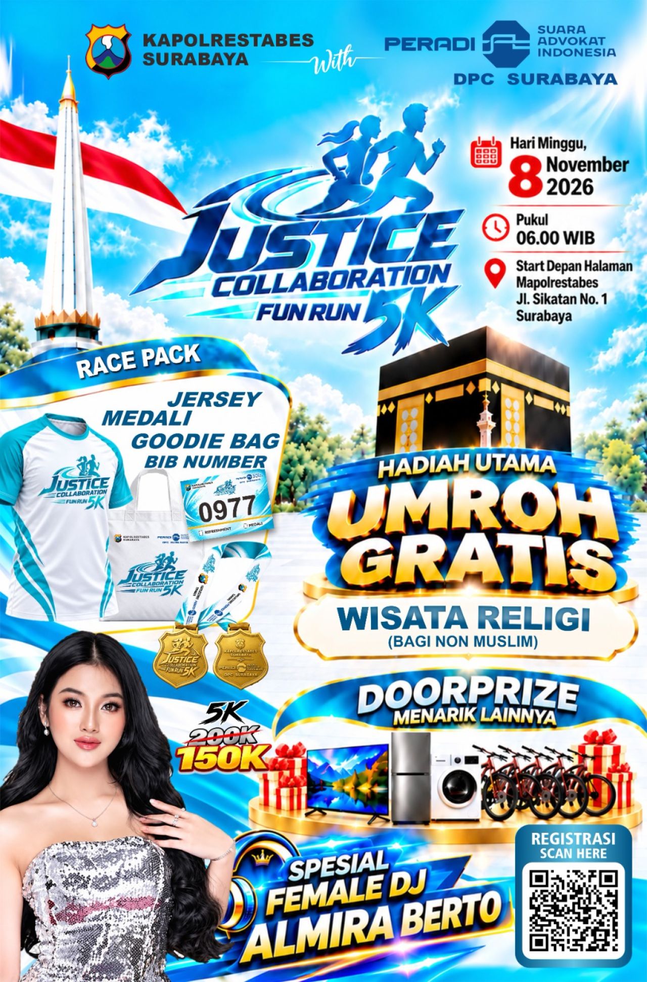 Targetkan 5.000 Pelari, Justice Collaboration Fun Run 5K Siap Meriahkan Surabaya