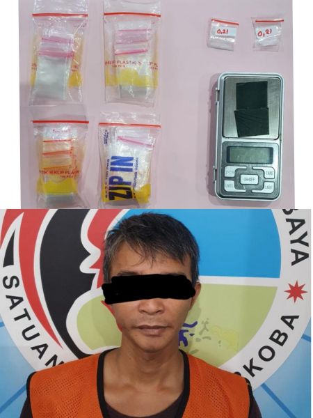 Tersangka diamankan Satresnarkoba beserta barang bukti