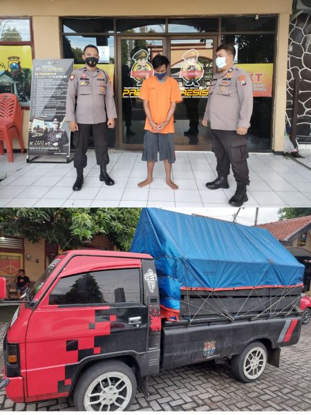 Tersangka diamankan Polisi beserta barang bukti