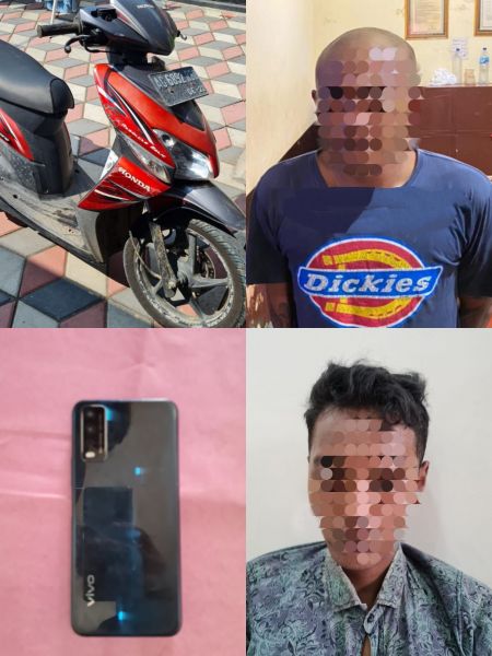 Tersangka beserta barang buktinya diamankan Polisi