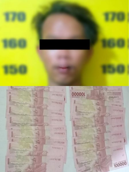 Tersangka diamankan Polisi beserta barang buktinya