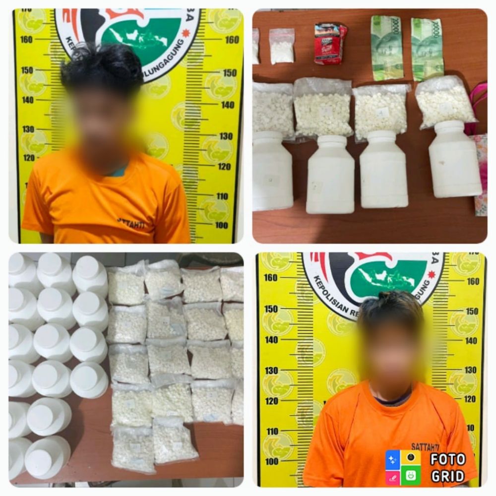 Tersangka diamankan Satresnarkoba Polres Tulungagung beserta barang buktinya