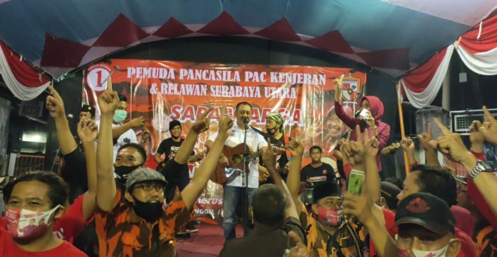 Kampanye Er-Ji yang di gelar oleh Pemuda Pancasila Kota Surabaya