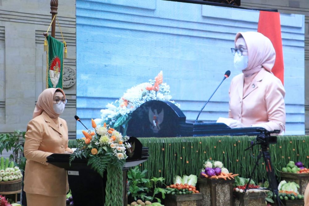 Dalam HUT DWP ke-21 provinsi Jatim juga meliputi baksos bagi Covid-19