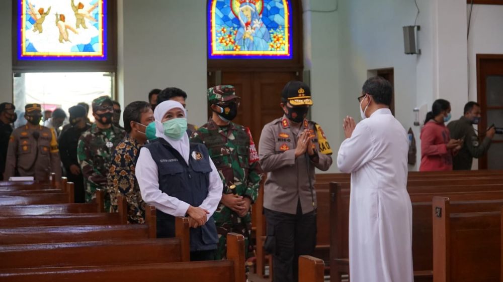 Kapolda Jatim, Gubernur Jatim, Pangdam V Brawijaya sidak ke gereja se Surabaya