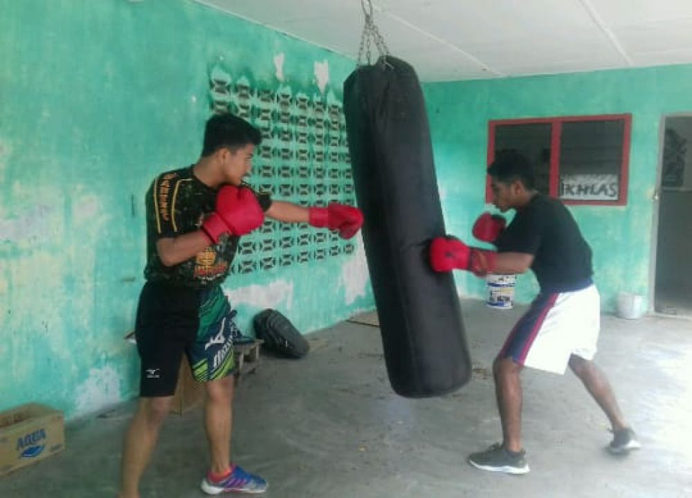 Atlet latihan tinju di Bireuen selalu berpindah-pindah