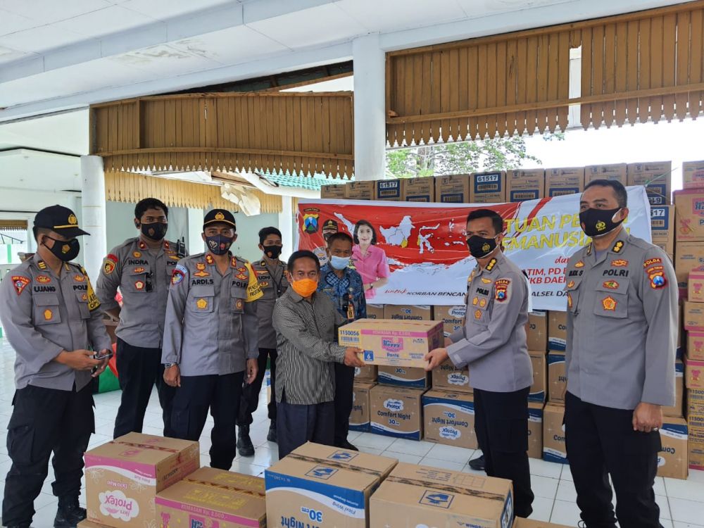 Bantuan dari Polda Jatim sudah sampai ke tempat bencana