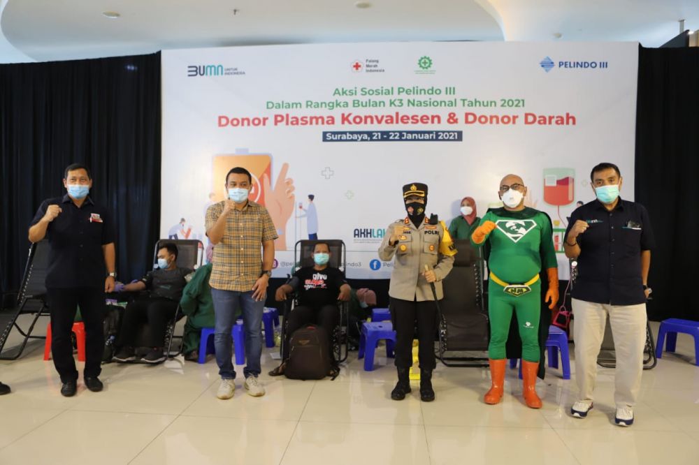 Kapolres Pelabuhan Tanjung Perak AKBP Ganis Setyaningrum lakukan screening donor plasma konvalesen