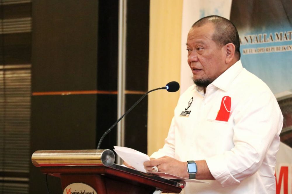Ketua DPD RI LaNyalla saat di Jayapura membahas soal persiapan PON di Papua