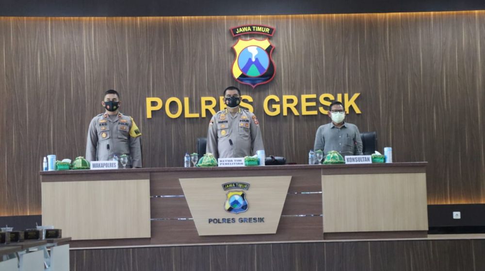 Polres Gresik menerima kunjungan Puslitbang Polri