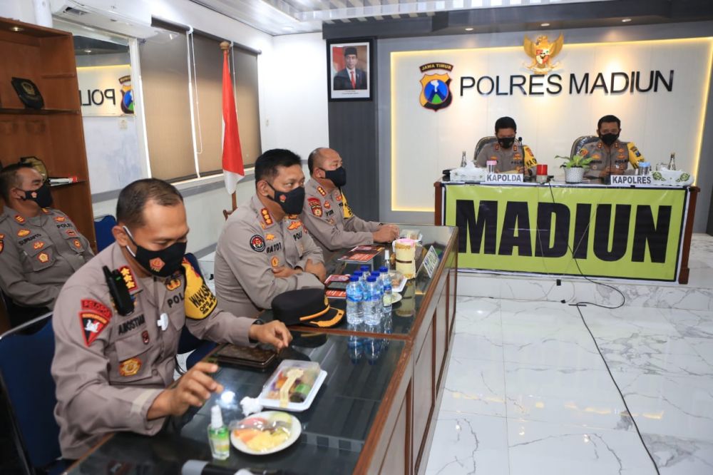 Kapolda Jatim Beri semangat pada Polres Madiun dalam menghadapi Covid-19