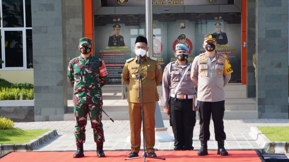 Polres Gresik Gelar Apel Kolaborasi Lawan Pandemi Indonesia Sehat