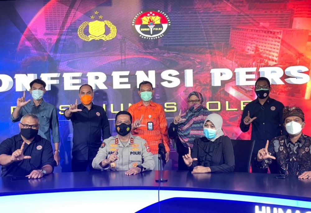 Kadiv Humas Polri Irjen Pol Argo Yuwono bersama ketua KPI Agung Suprio saat Audensi