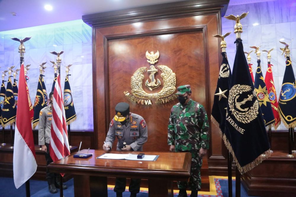 Kapolri Jenderal Listyo Sigit Prabowo Silaturahim ke KSAL Laksamana TNI Yudo Margono