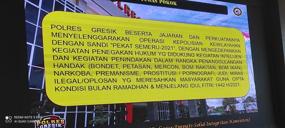 Polres Gresik Gelar Latpra Ops Pekat Semeru 2021