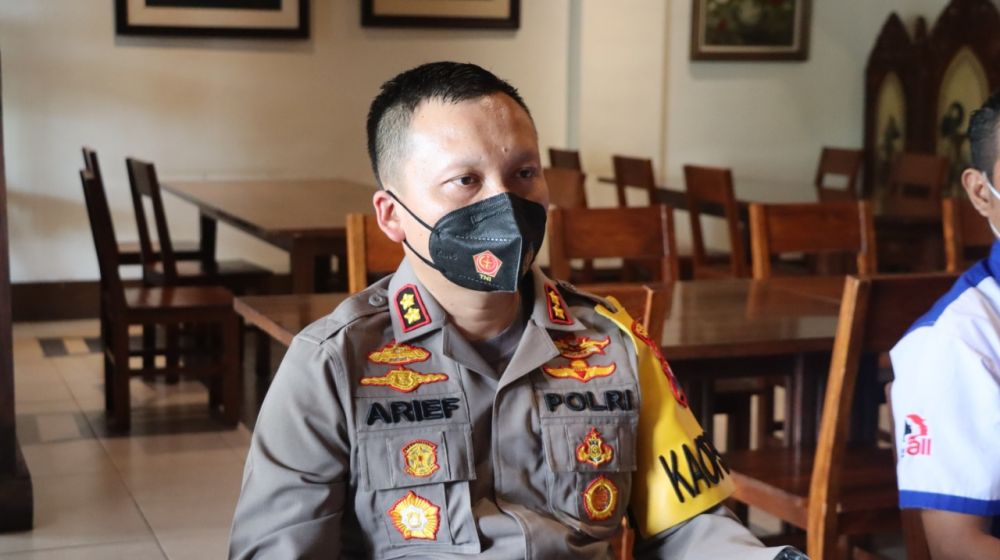 Kapolres Gresik AKBP Arief Fitrianto saat acara silaturahmi menjalin Sinergitas bersama buruh