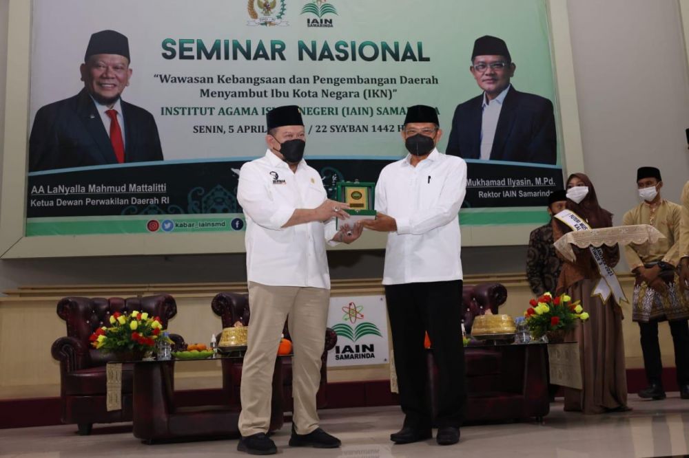 Ketua DPD RI AA LaNyalla Mahmud Mattalitti saat menghadiri seminar nasional di Samarinda
