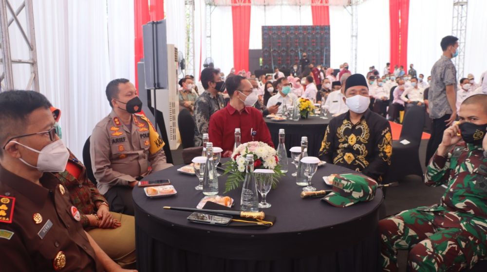 Kapolres Gresik AKBP Arief Fitrianto saat launching mall pelayanan publik di Gresik