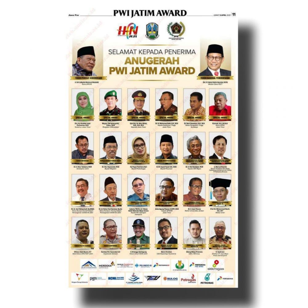 Profil peraih PWI Jawa Timur Award, kategori Tokoh Perekat Kebhinekaan