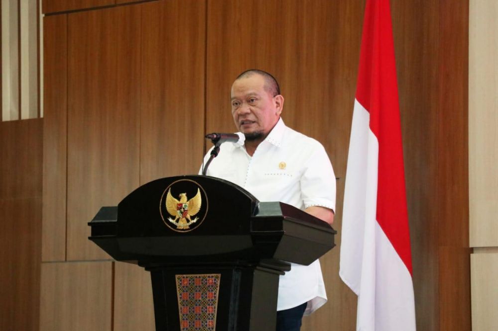 Ketua DPD RI AA LaNyalla Mahmud Mattalitti saat membuka acara