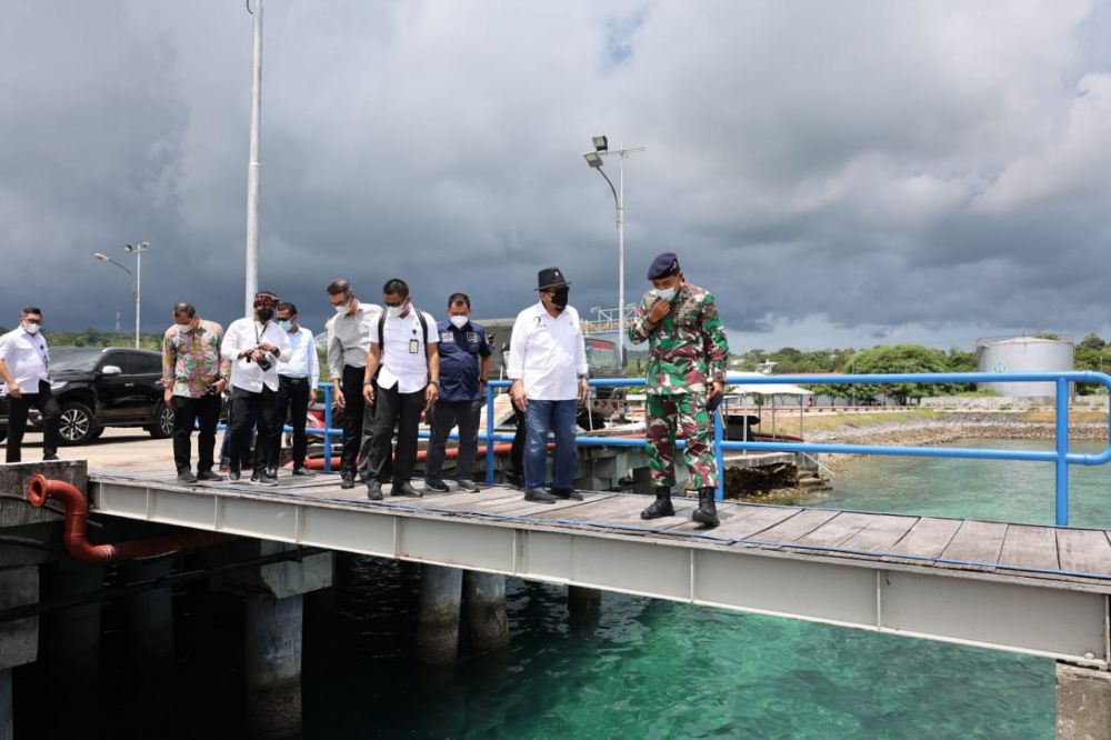 Ketua DPD RI AA LaNyalla Mahmud Mattalitti saat meninjau lokasi