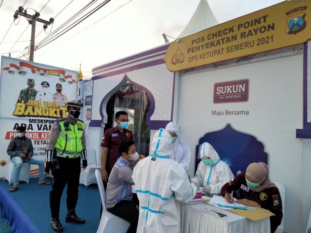 Sebanyak 8 pemudik di Rapid Test dan 1 orang dinyatakan positif