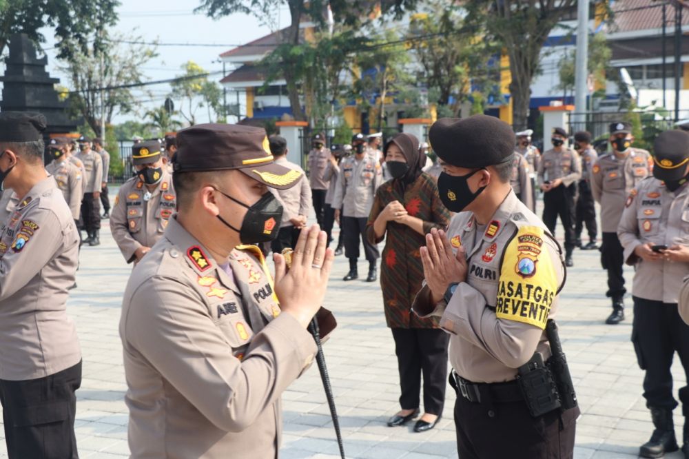 Kapolres Gresik Gelar Halal Bihalal Tetap Patuhi Prokes Covid-19