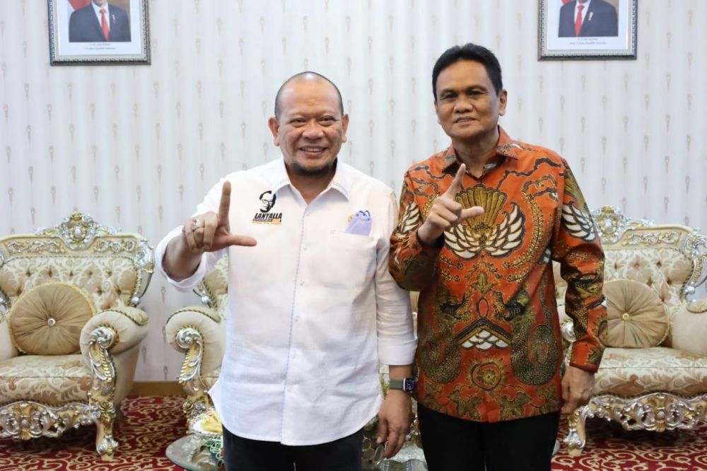 Ketua DPD RI bersama Bupati Barru Suardi Saleh di rumah jabatan Bupati Barru Sulawesi Selatan