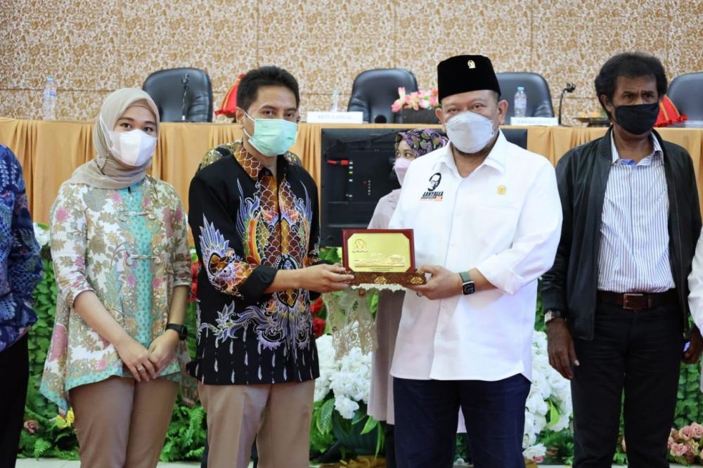 Ketua DPD RI AA LaNyalla Mahmud Mattalitti mengisi kuliah umum di universitas Islam Negeri Alauddin Makassar Sulawesi Selatan